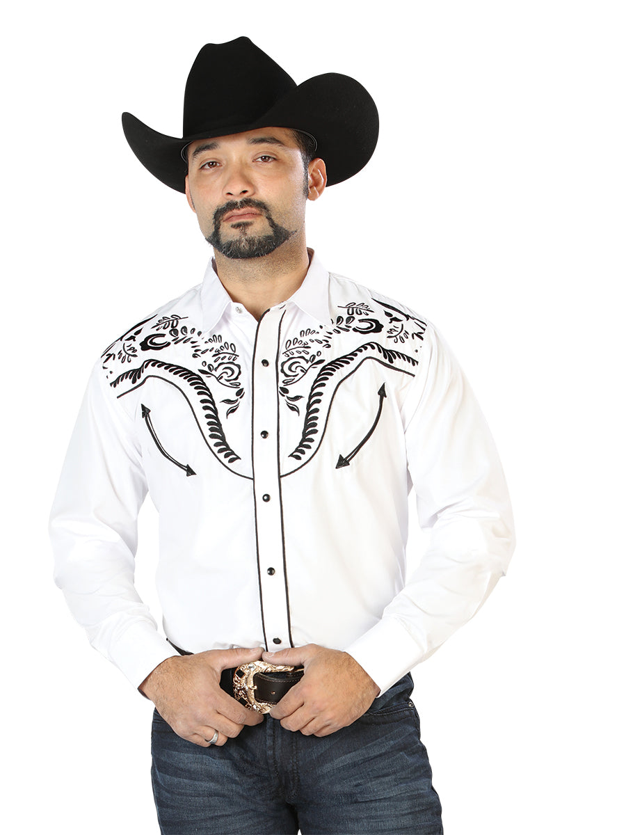 El Señor de los Cielos Embroidery Shirt White/Black 126692