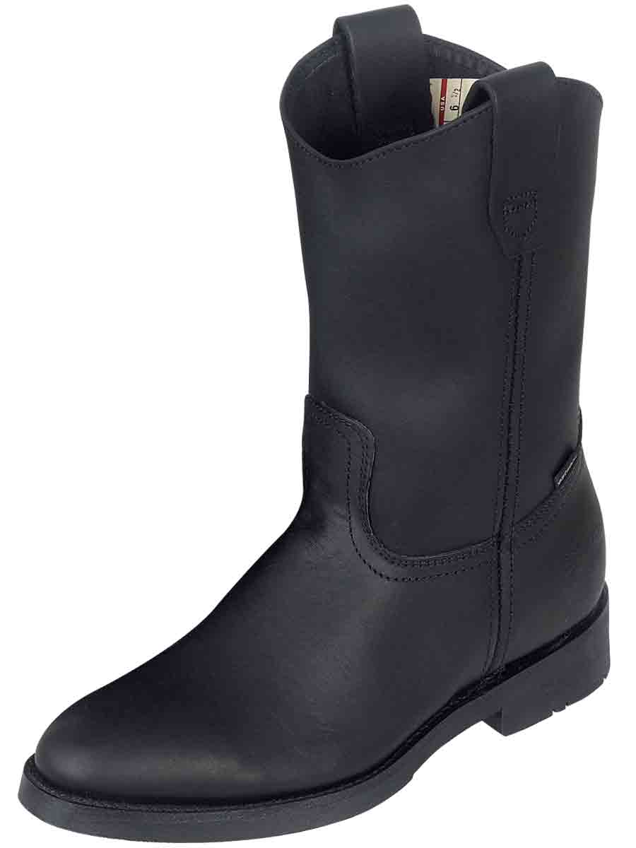 Establo Men's Work Boot - Leather Grasso -  Black 311