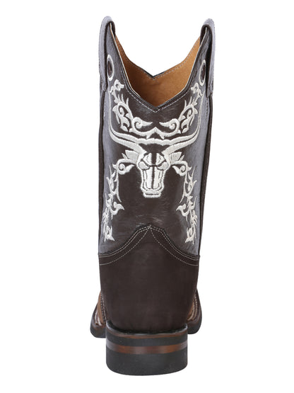 El General Rodeo Boot - Crazy  Brown/Dark Brown with Embroidery  34311