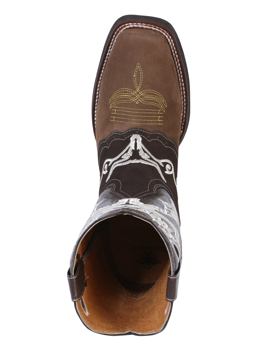 El General Rodeo Boot - Crazy  Brown/Dark Brown with Embroidery  34311