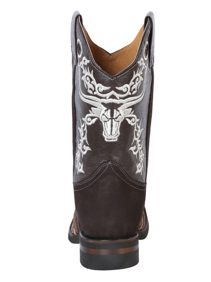 El General Rodeo Boot - Crazy  Brown/Dark Brown with Embroidery  34311