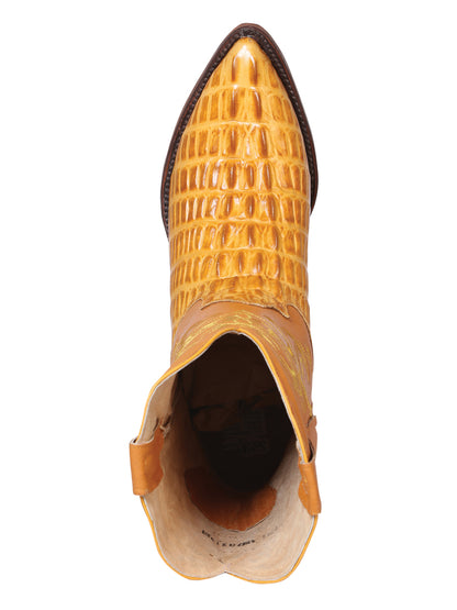 El Señor de los Cielos Men’s Western Boot - Caiman Tail Print Leather  - Butter 40843