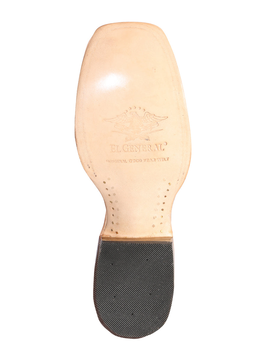 El General Men’s Rodeo Boot - Embossed Woven Leather - Black  41790