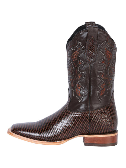 El General Men's Rodeo Boot - Printed Cigar 41791