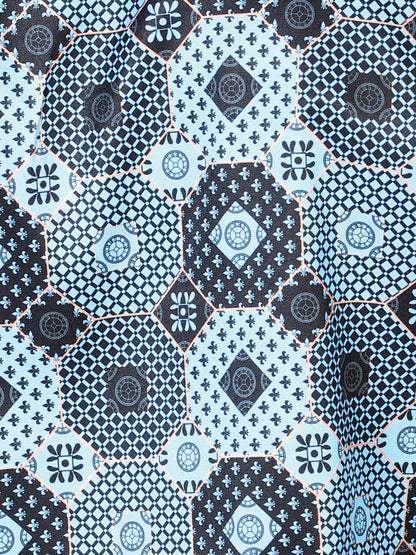 Blue Print Casual Long Sleeve Shirt 43963