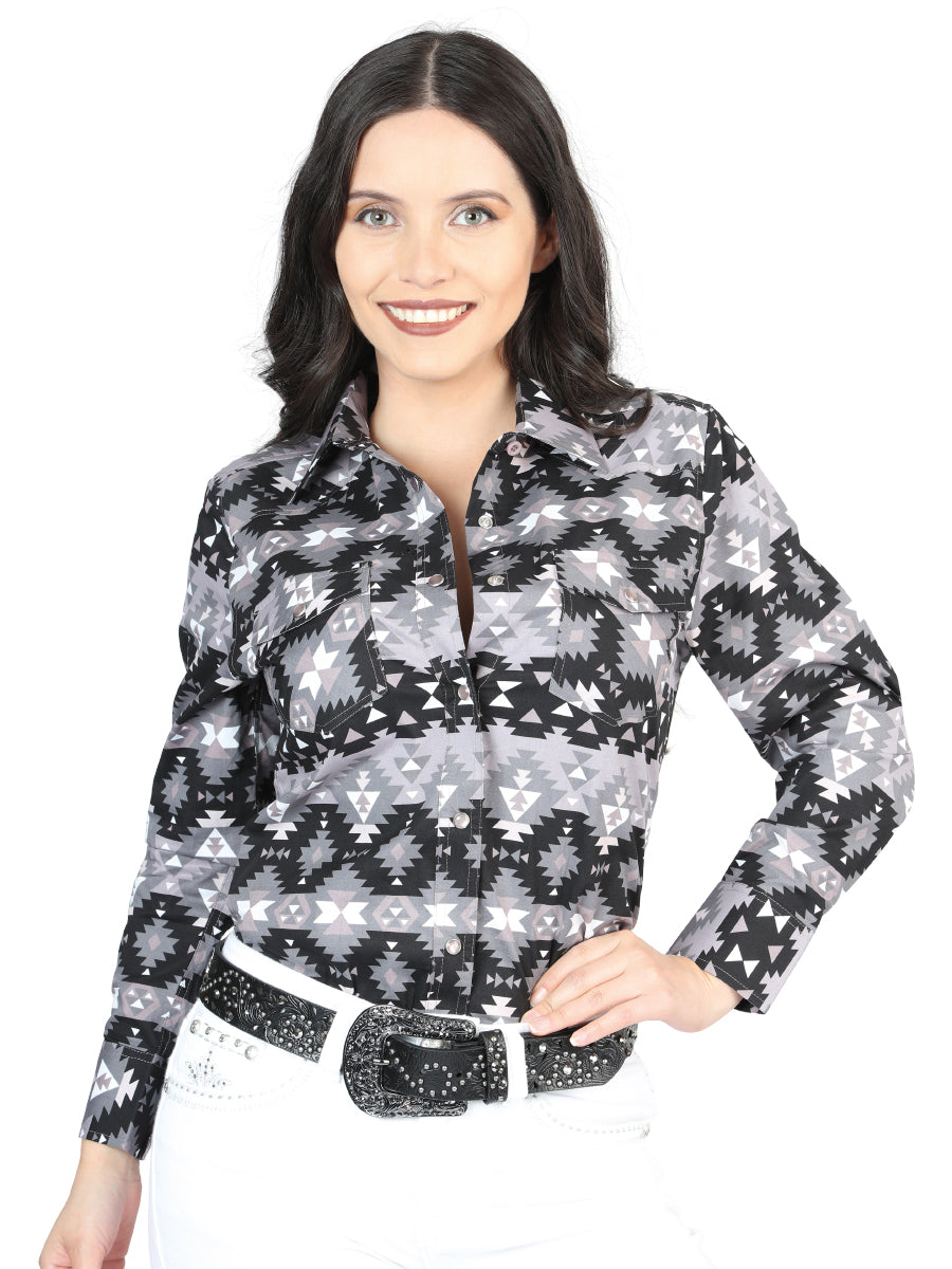 Casual Long-Sleeve Shirt by El General Black 44409