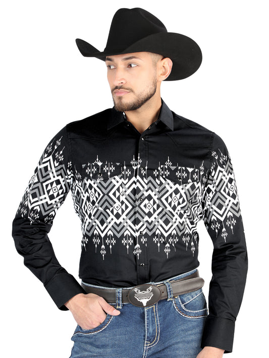 El General - Casual Long Sleeve Shirt - Black 44451