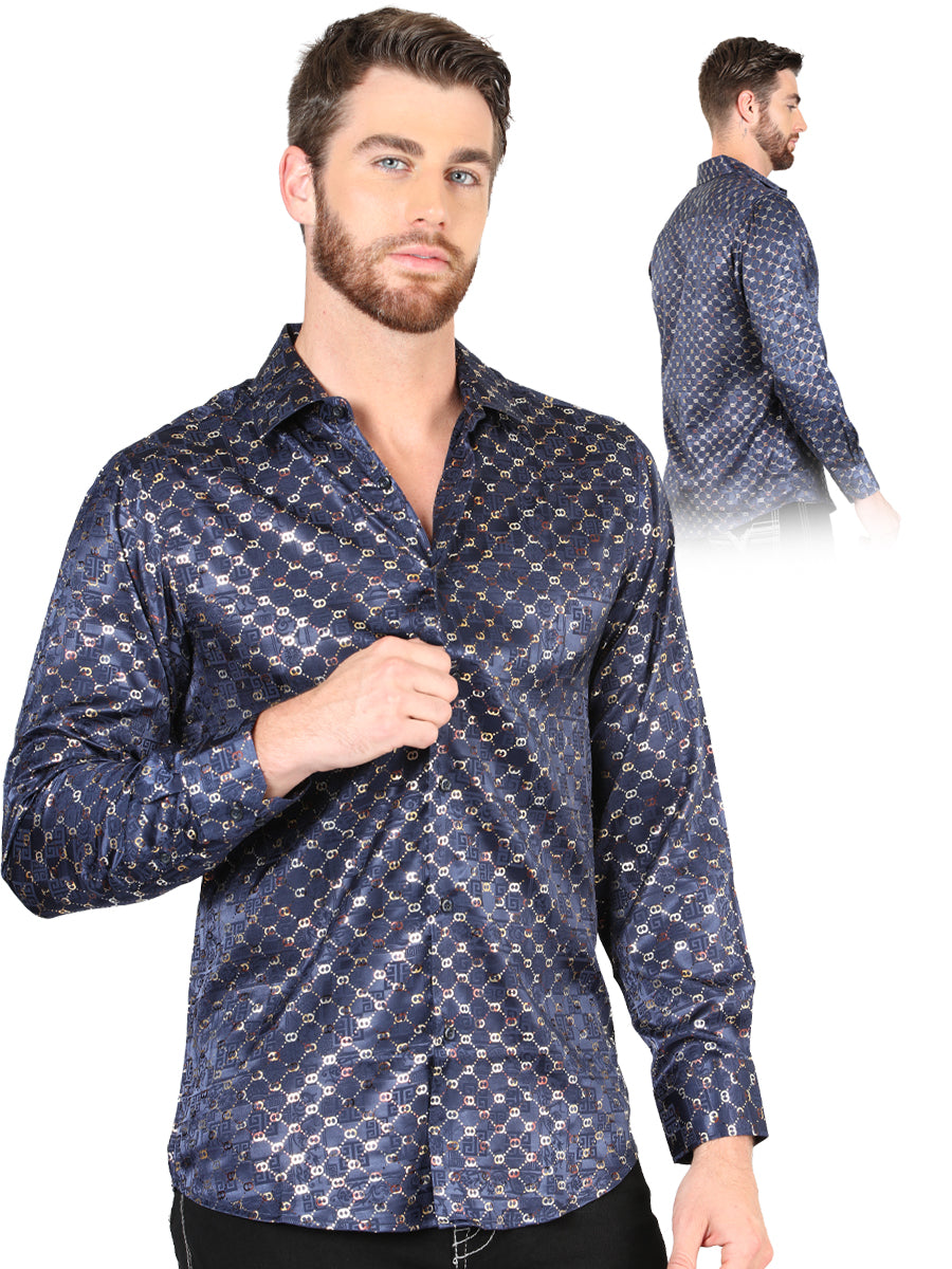 El General Navy/Gold Casual Long-Sleeve Shirt 44548