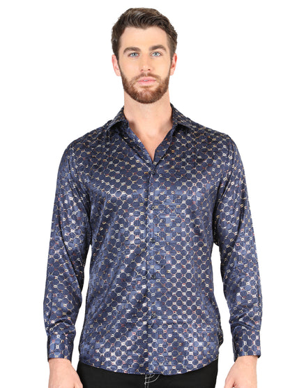 El General Navy/Gold Casual Long-Sleeve Shirt 44548