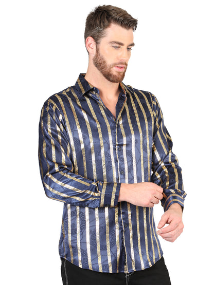 El General Navy/Gold Casual Long-Sleeve Shirt 44553