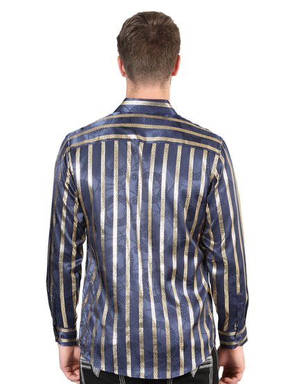 El General Navy/Gold Casual Long-Sleeve Shirt 44553