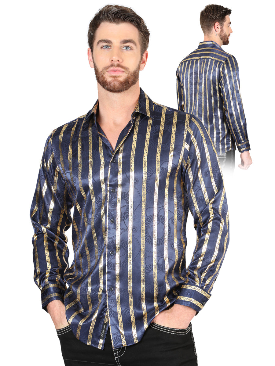 El General Navy/Gold Casual Long-Sleeve Shirt 44553