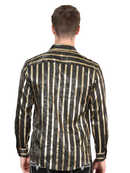 El General Black/Gold Casual Long-Sleeve Shirt 44554