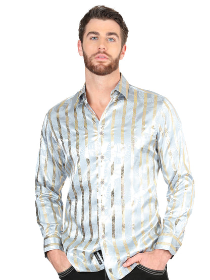 El General Grey/Gold Casual Long-Sleeve Shirt 44578