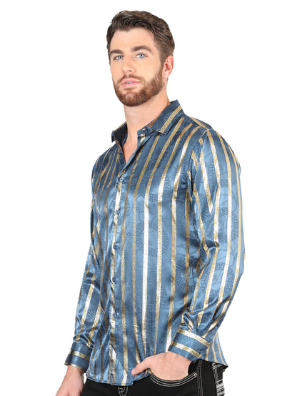 El General Teal Casual Long-Sleeve Shirt 44580