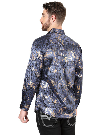 El General Navy Blue Casual Long-Sleeve Shirt 44589