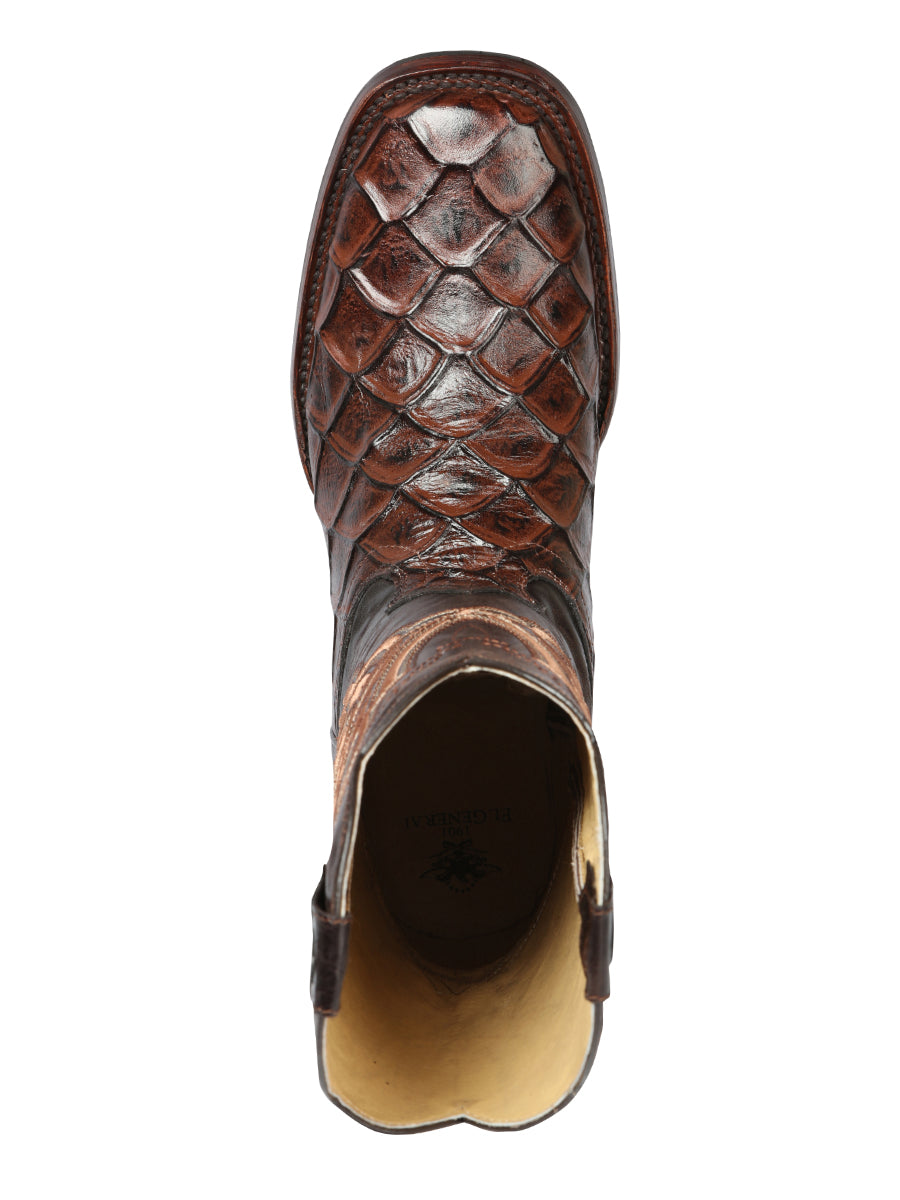 El General Rodeo Boot - Imit Pirarucu - Brown 44664