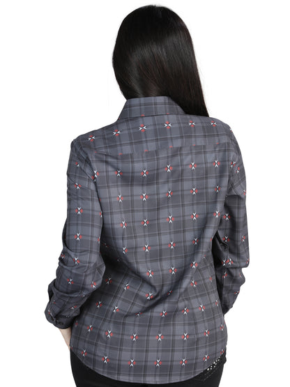 El General  -  Casual Long-Sleeve Shirt  - Gray/Brown 44725