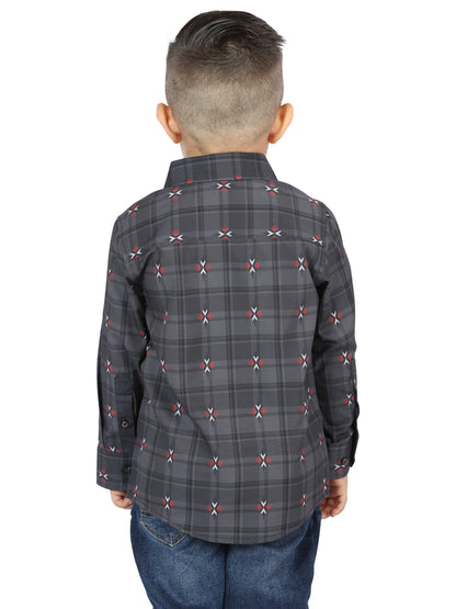 El General Gray/Brown Casual Long-Sleeve Shirt 44742