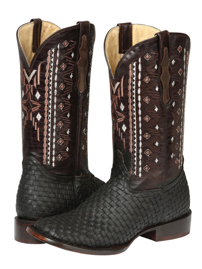 El General Men’s Leather Rodeo Boots Petatillo - Crazy Brown  44861