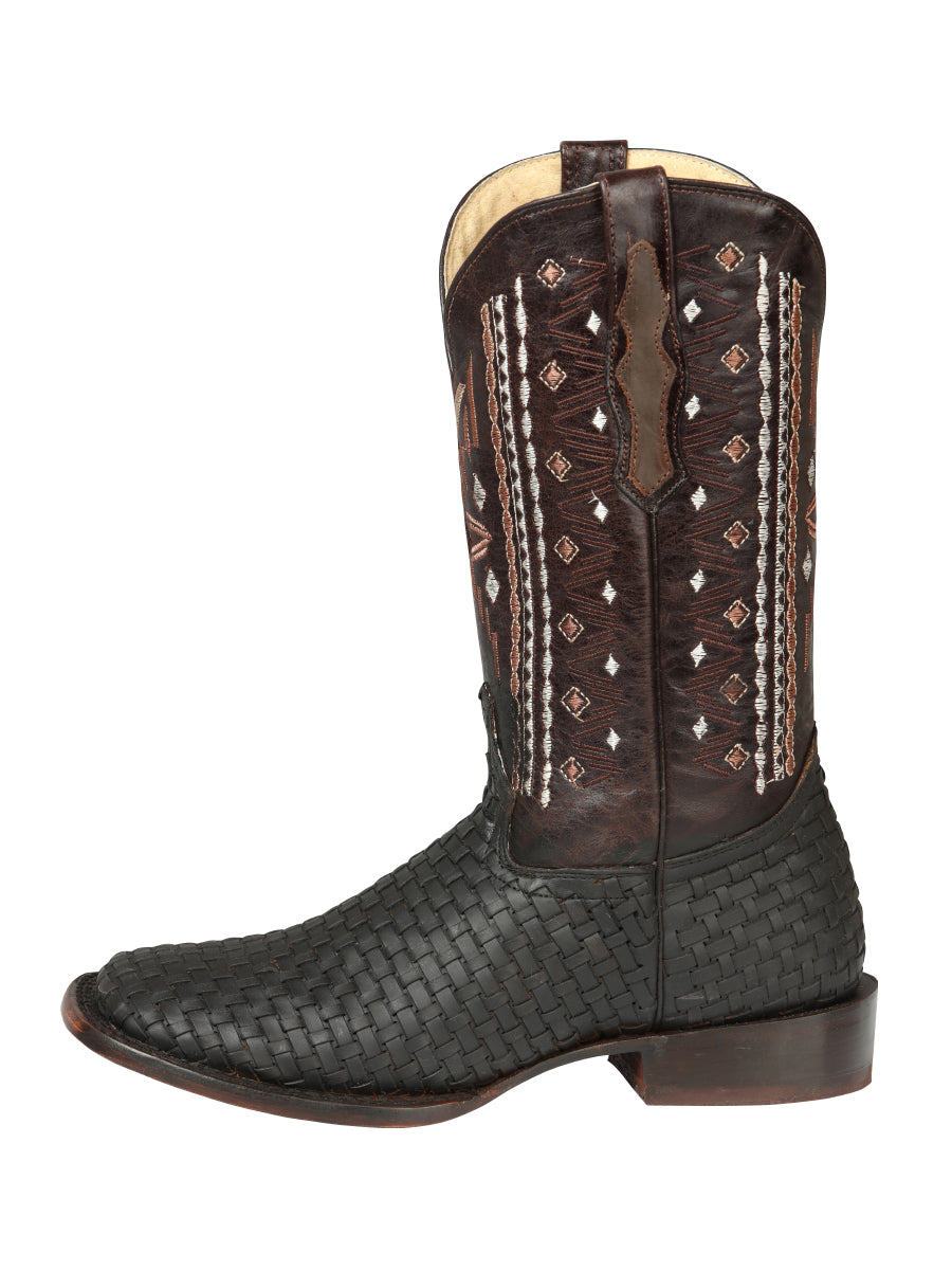 El General Men’s Leather Rodeo Boots Petatillo - Crazy Brown  44861