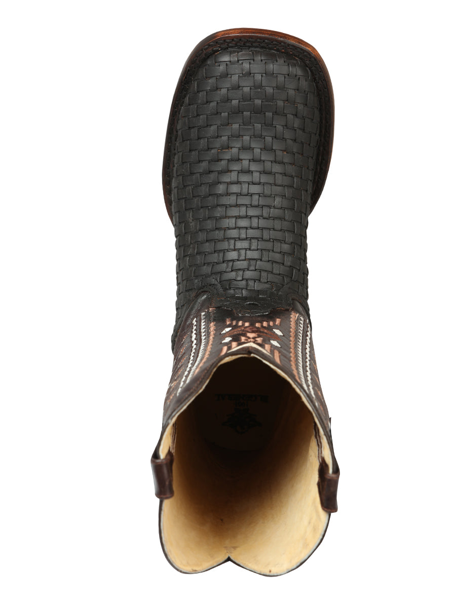 El General Men’s Leather Rodeo Boots Petatillo - Crazy Brown  44861