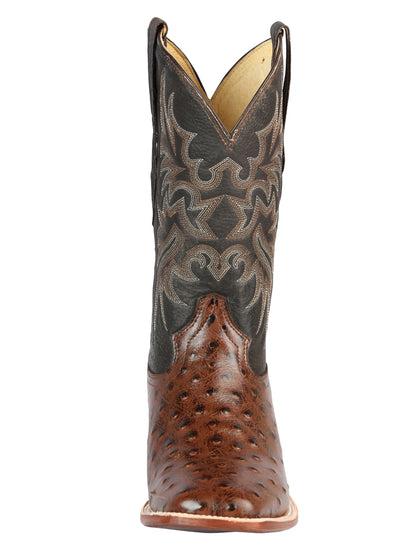 El Señor de los Cielos Men’s Rodeo Boot - Imitation Ostrich Leather -  Brown 44934