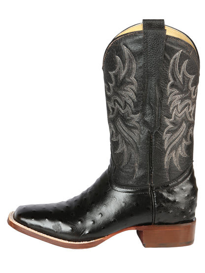 El General Rodeo - Printed Ostric leather boots - Black 44935