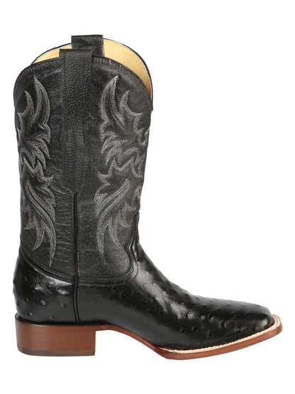 El General Rodeo - Printed Ostric leather boots - Black 44935