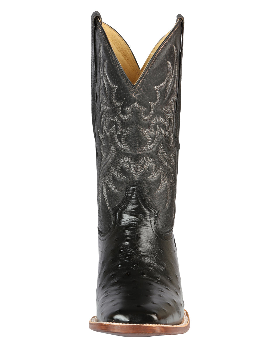 El General Rodeo - Printed Ostric leather boots - Black 44935