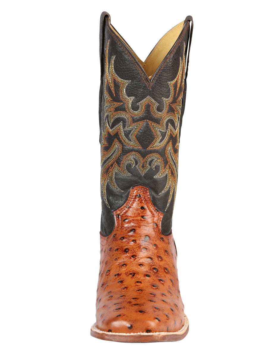 El General Rodeo - Printed Ostric leather boots - Cogñac 44936