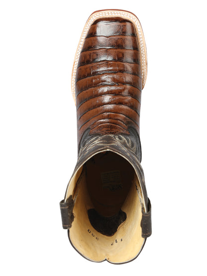 El Señor de los Cielos Men’s Rodeo Boot - Imitation Caiman Belly  Leather - Brown

 44937