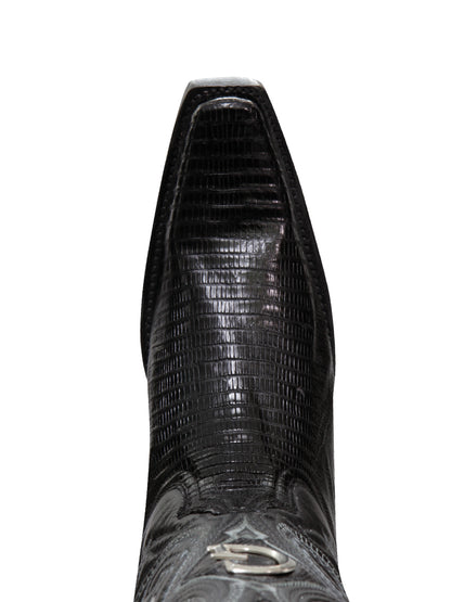 El General Men's Exotic Lizard Cowboy Boots - Black 45072