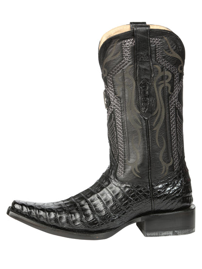 El General Men's Exotic Caiman Belly Cowboy Boots - Black 45078