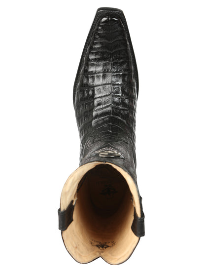 El General Men's Exotic Caiman Belly Cowboy Boots - Black 45078