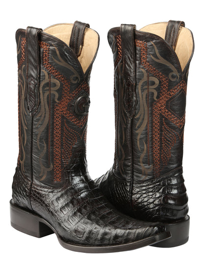 El General Men's Exotic Caiman Belly Cowboy Boots - Brown 45079