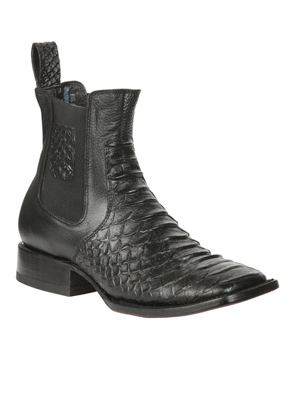El General Men’s Python Imitation Black Ankle Boots 45093