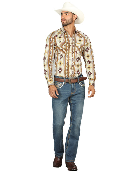 Centenario Men's Blue Denim with Embroidered Details 45314