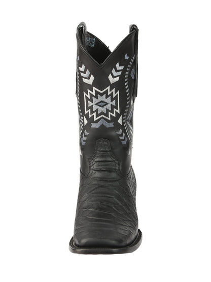 El General Men’s Black Python Imitation Rodeo Boots 45398