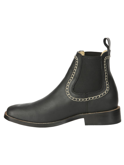 El General Men’s Leather Ankle Boots - Black 45420