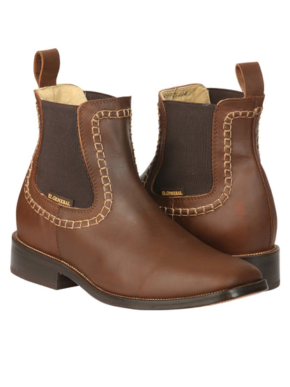 El General Men’s Leather Ankle Boots - Brown 45421