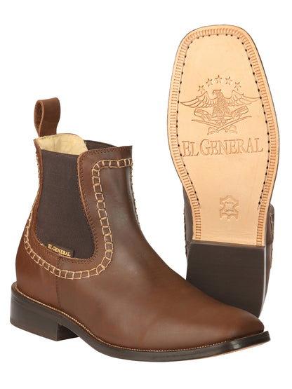 El General Men’s Leather Ankle Boots - Brown 45421