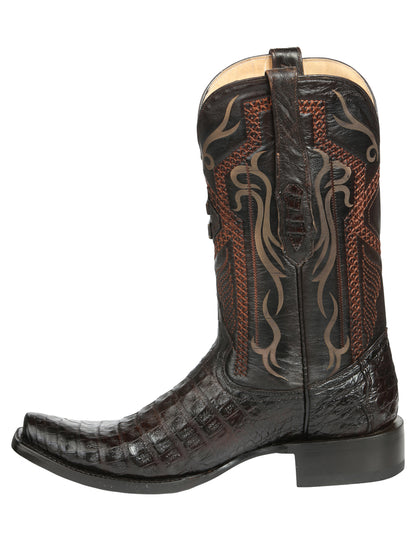 El General Men's Exotic Caiman Belly Cowboy Boots - Brown 45519