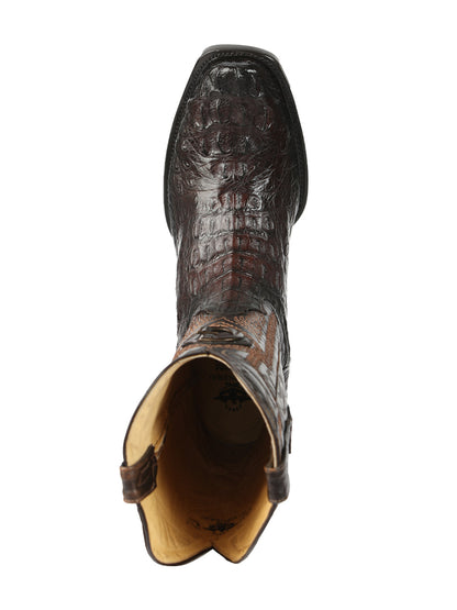 El General Men's Exotic Caiman Nuca Cowboy Boots - Brown 45522
