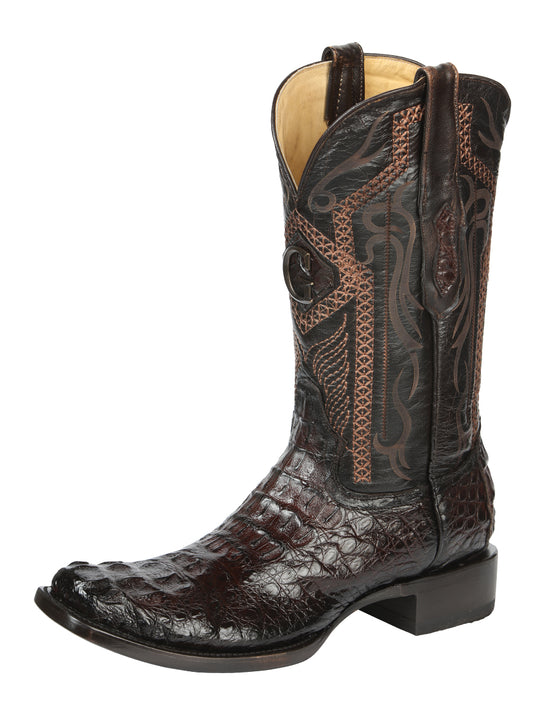 El General Men's Exotic Caiman Nuca Cowboy Boots - Brown 45522