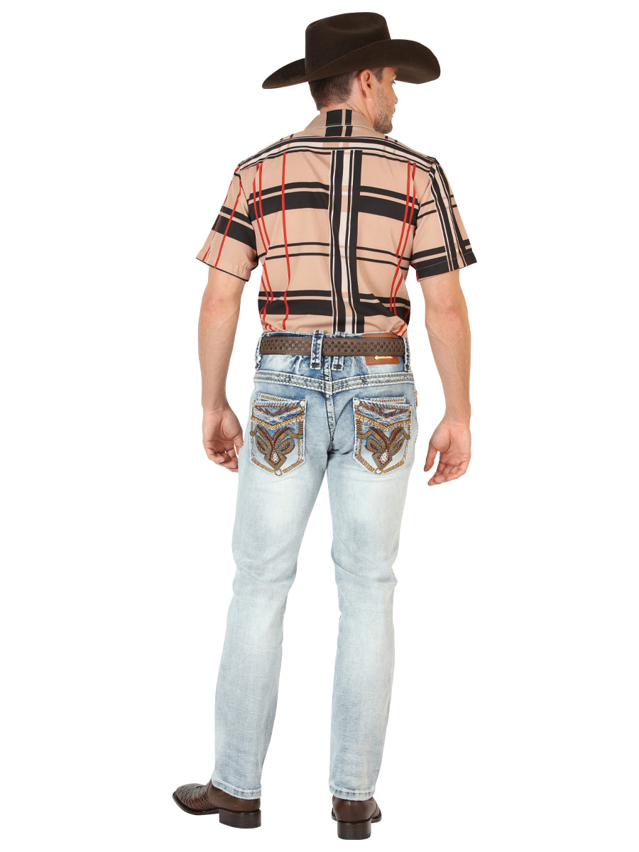 Centenario Men's Premium Denim Boot Cut Pants - Light Blue 45531