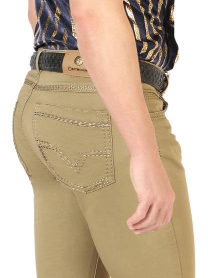 Centenario Slim Fit Denim Pants - Khaki 45542