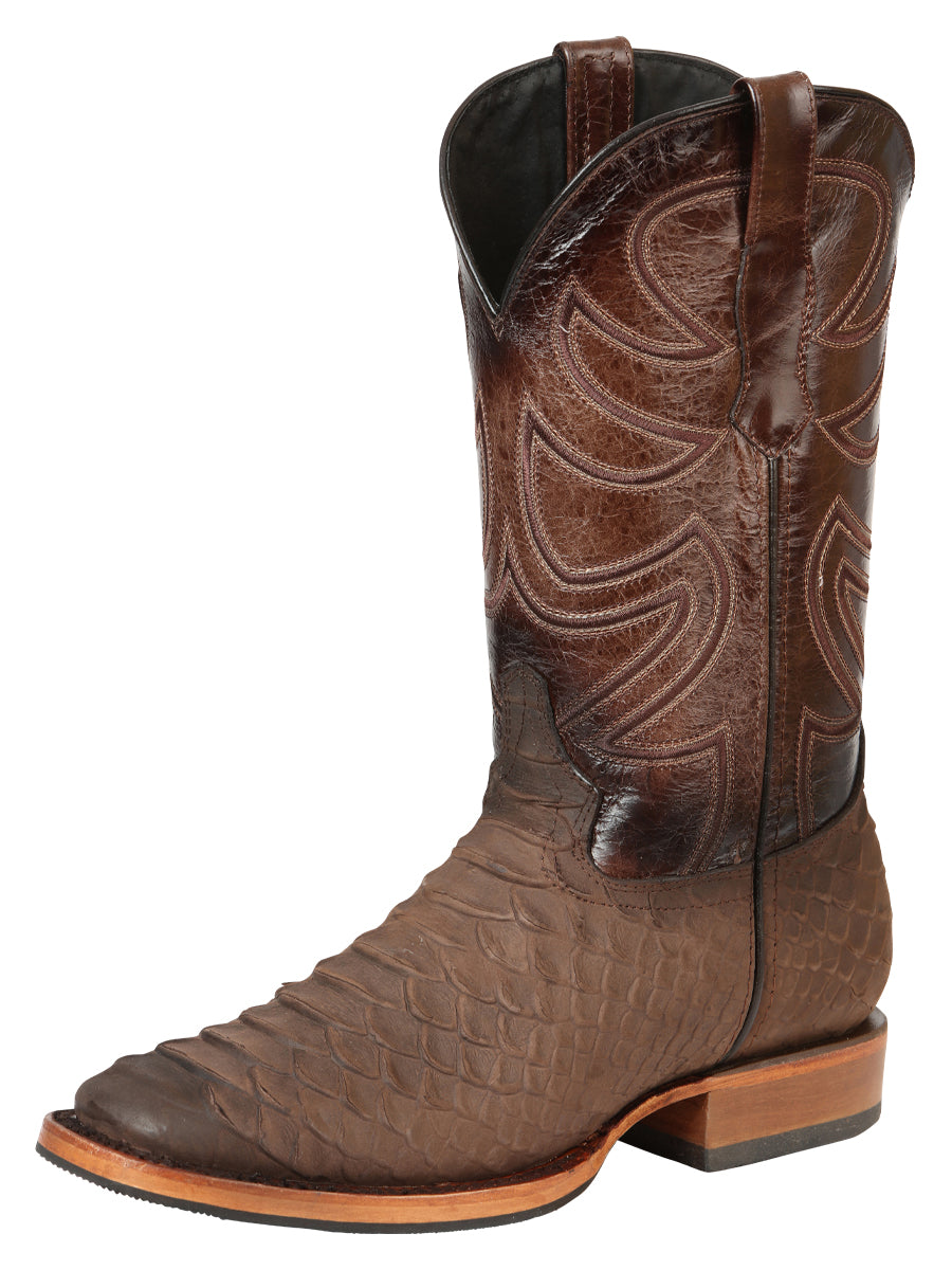 El General Men’s Rodeo Boot Imitation Python - Brown 45562
