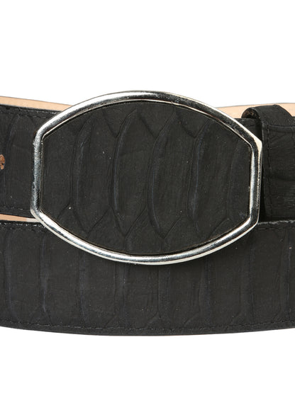 Men’s Western Belt El General Imitation Python - Black 45569