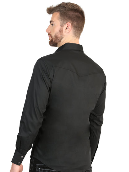 El General Men’s Long Sleeve Western Shirt - Black Stretch
  45612